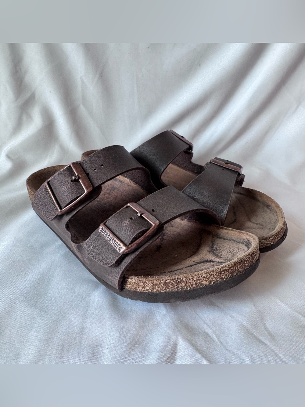 Birkenstock Arizona Brown 2-Strap Buckle Slide Sandals Womens US 5.5 EU 35